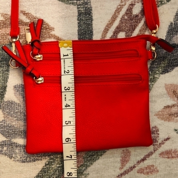 NWOT Womens Small Red Multiple Compartments Crossbody Bag - Picture 11 of 12